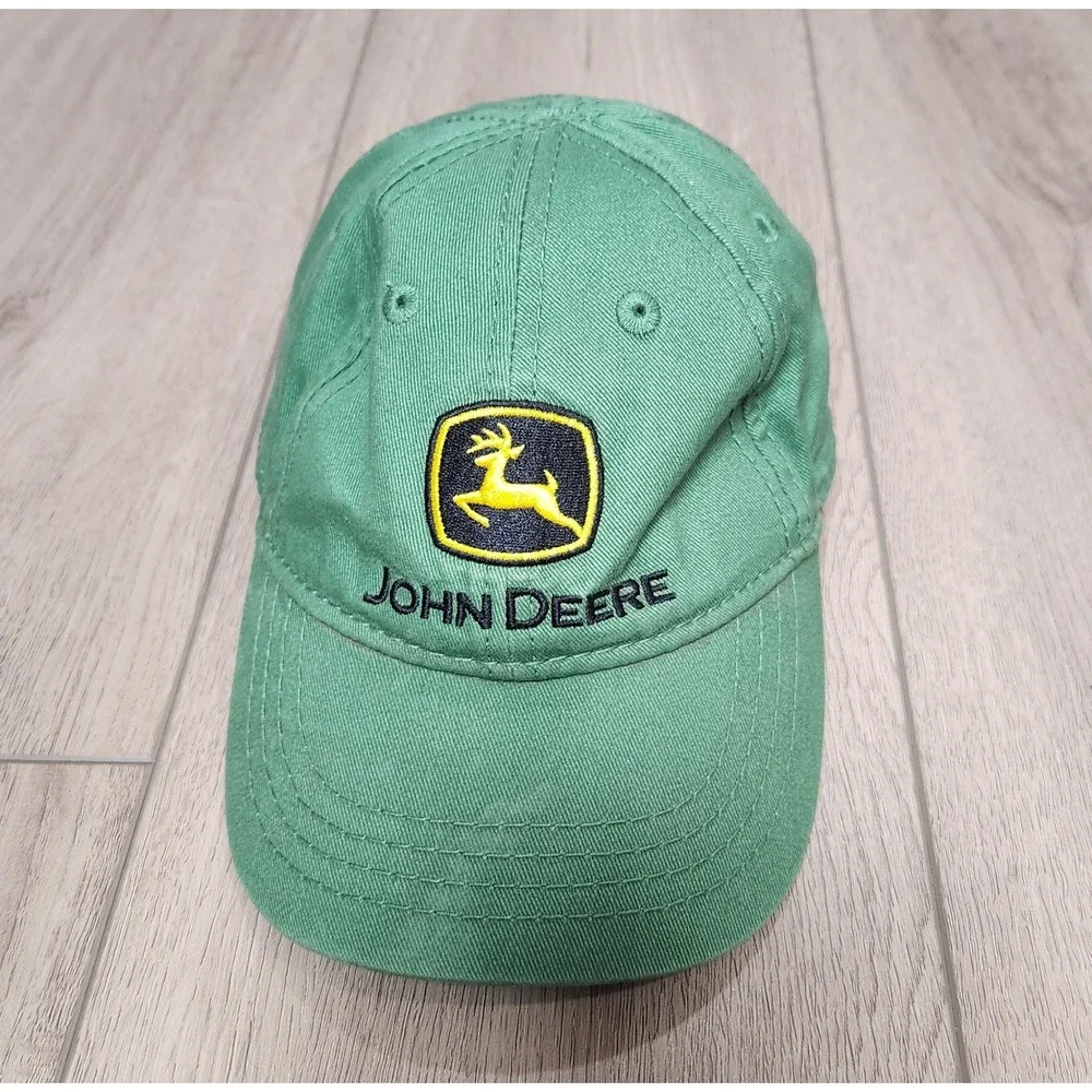John Deere Kids Toddler Green Cotton‎ Embroidered Logo Baseball Cap Hat